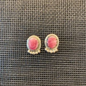 Pink and Sterling earrings